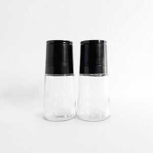 NEW LOT 2pc SET Glass Salt Pepper Spice Grinder Mill Adjustable Grain Size